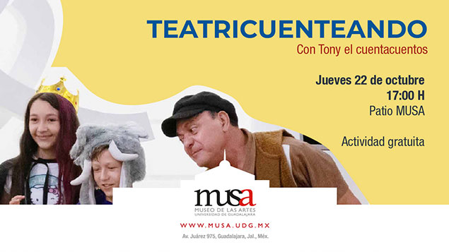 Flyer de Teatricuenteando, con Tony el cuentacuentos