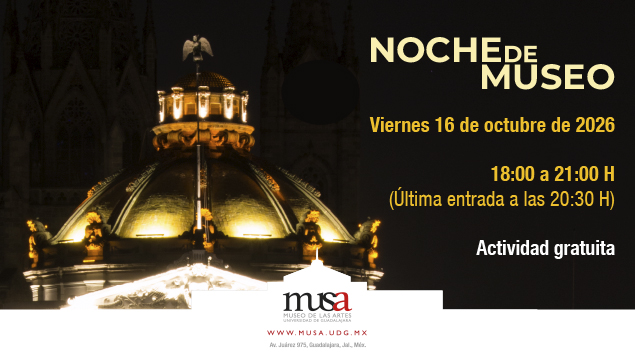 Flyer de Noche de Museo en el marco del 32 Aniversario del MUSA